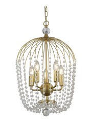 Searchlight Gold Amaranth Gold Metal Clear Crystal 5Lt Pendant Ceiling Light - Image 3 of 3