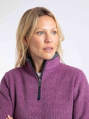 Paars - Weird Fish Beye Quarter Zip Grid Fleece - Afbeelding 4 van 7