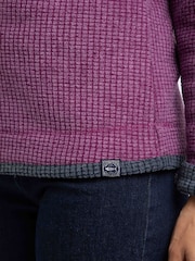 Paars - Weird Fish Beye Quarter Zip Grid Fleece - Afbeelding 5 van 7