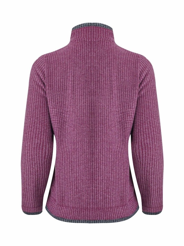 Paars - Weird Fish Beye Quarter Zip Grid Fleece - Afbeelding 7 van 7