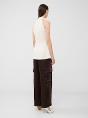 French Connection Light/Cream Harrie Halterneck Waistcoat - Image 2 of 4