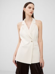 French Connection Light/Cream Harrie Halterneck Waistcoat - Image 3 of 4