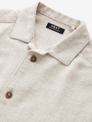 Neutral Short Sleeve Lightweight Linen Blend Shirt (3mths-7yrs) - Image 1 of 6