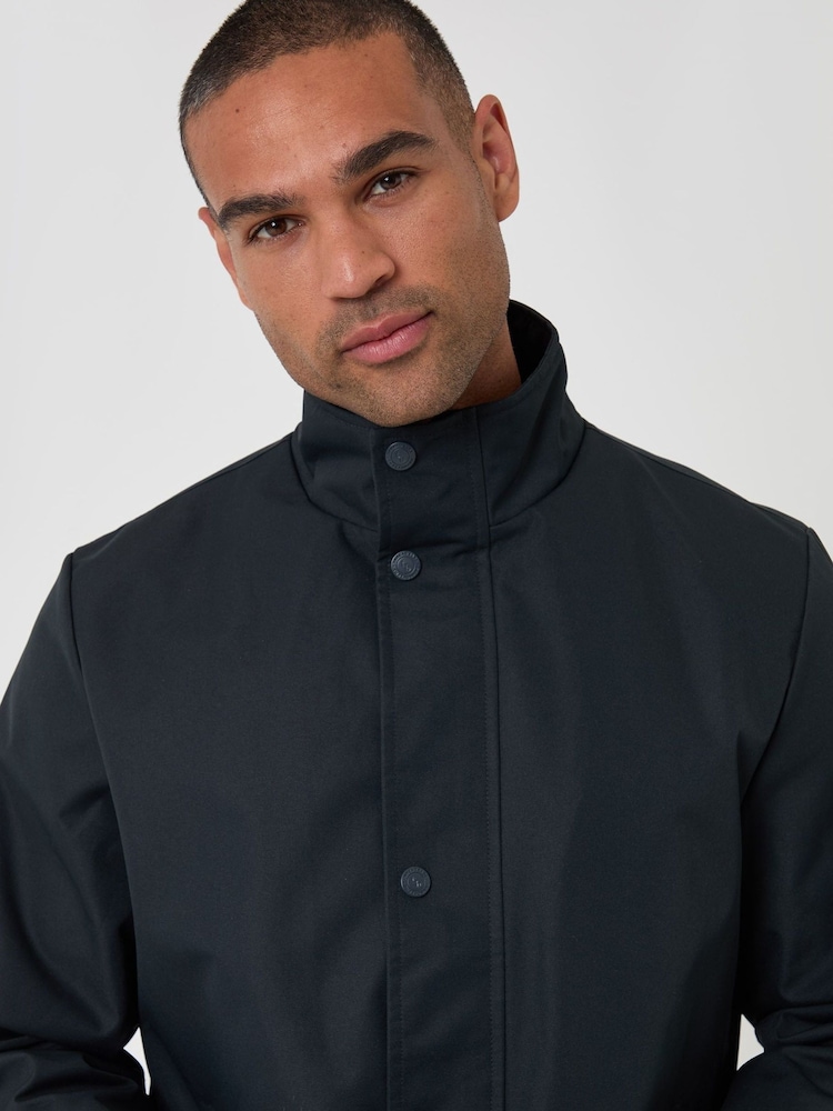 Threadbare Blue Showerproof Funnel Neck Longline Jacket - Image 5 of 5 Threadbare Blue Showerproof Funnel Neck Longline Jacket - Image 5 of 5