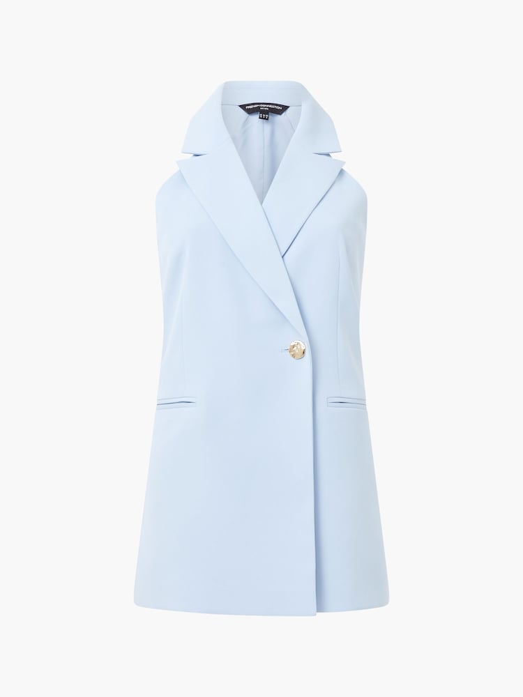 French Connection Blue Harrie Halterneck Waistcoat - Image 4 of 4