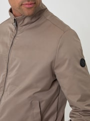Marrón - Chaqueta Harrington impermeable con zíper Threadbare - Imagen 5 de 5