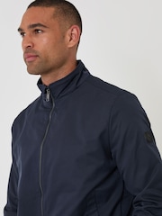 Azul - Chaqueta Harrington impermeable con zíper Threadbare - Imagen 3 de 5