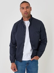 Azul - Chaqueta Harrington impermeable con zíper Threadbare - Imagen 4 de 5