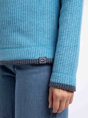 Hemelsblauw - Weird Fish Beye Quarter Zip Grid Fleece - Afbeelding 5 van 7