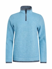 Hemelsblauw - Weird Fish Beye Quarter Zip Grid Fleece - Afbeelding 6 van 7
