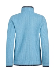 Hemelsblauw - Weird Fish Beye Quarter Zip Grid Fleece - Afbeelding 7 van 7