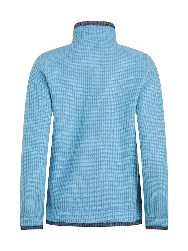 Hemelsblauw - Weird Fish Beye Quarter Zip Grid Fleece - Afbeelding 7 van 7