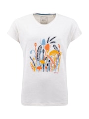 Off White - Weird Fish Wildflowers Front Print Cotton Graphic T-Shirt - 6的图像5｝
