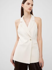 French Connection Cream Harrie Halterneck Waistcoat - Image 1 of 4