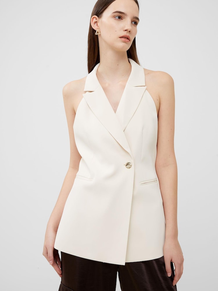 French Connection Cream Harrie Halterneck Waistcoat - Image 1 of 4