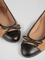 LK Bennett Natural Leather And Patent Kara Toe Cap Ballerinas - Image 4 of 4
