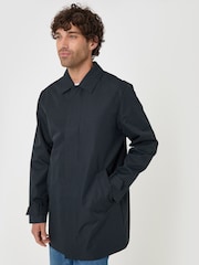 Threadbare Blue Showerproof Collared Longline Jacket - Image 1 of 5