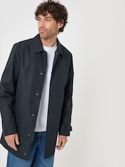 Threadbare Blue Showerproof Collared Longline Jacket - Image 2 of 5