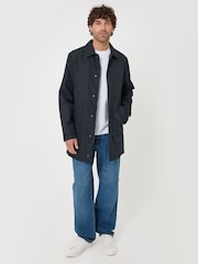 Threadbare Blue Showerproof Collared Longline Jacket - Image 4 of 5