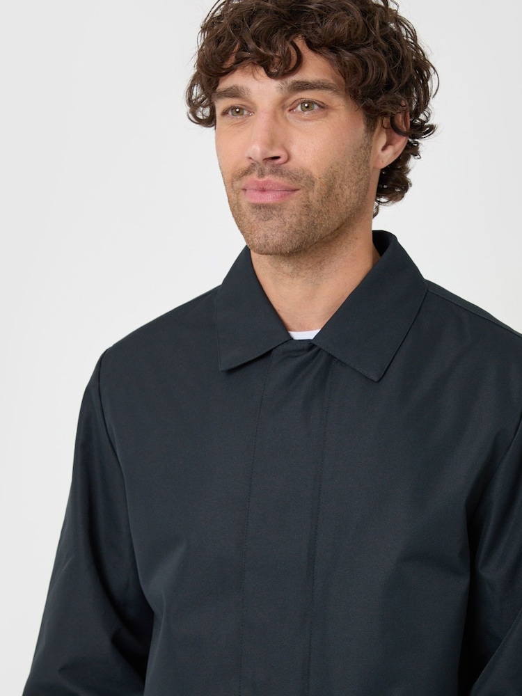 Threadbare Blue Showerproof Collared Longline Jacket - Image 5 of 5 Threadbare Blue Showerproof Collared Longline Jacket - Image 5 of 5