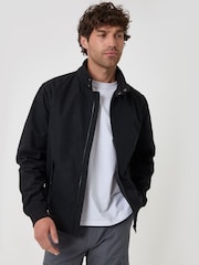 Threadbare Black Showerproof Microfibre Harrington Jacket - Image 1 of 6
