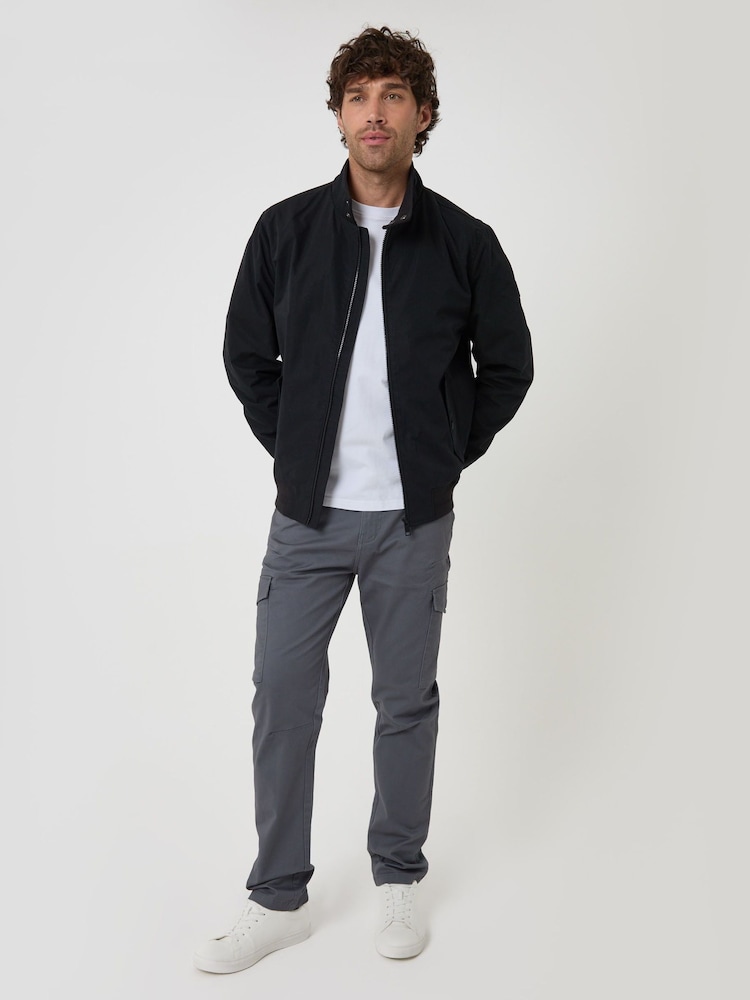 Threadbare Black Showerproof Microfibre Harrington Jacket - Image 2 of 6 Threadbare Black Showerproof Microfibre Harrington Jacket - Image 2 of 6