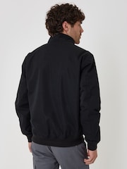 Threadbare Black Showerproof Microfibre Harrington Jacket - Image 3 of 6