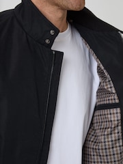 Threadbare Black Showerproof Microfibre Harrington Jacket - Image 6 of 6