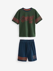 Red/Green Varsity Short Pyjamas 2 Pack (3-16yrs) - Image 5 of 8