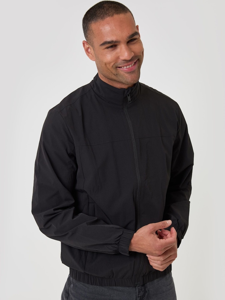 Melns - Threadbare, ūdensnecaurlaidīga Harrington jaka ar ripstop pārklājumu - Attēls 1 no 5 Melns - Threadbare, ūdensnecaurlaidīga Harrington jaka ar ripstop pārklājumu - Attēls 1 no 5