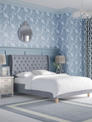 Laura Ashley Hayden Velvet Steel Grey Chatsworth Bed Upholstered - Image 2 of 5