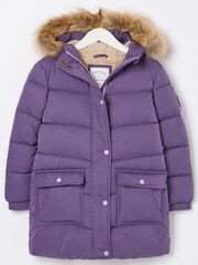 FatFace Purple Longline Padded Coat - Image 4 of 4