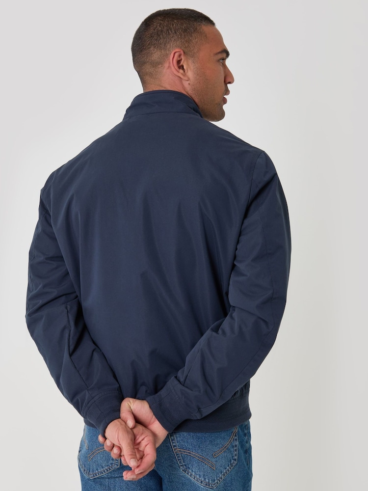 Threadbare Blue Showerproof Microfibre Harrington Jacket - Image 2 of 6