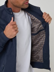 Threadbare Blue Showerproof Microfibre Harrington Jacket - Image 3 of 6