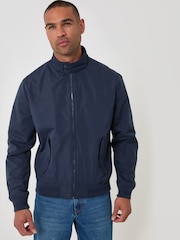 Threadbare Blue Showerproof Microfibre Harrington Jacket - Image 4 of 6