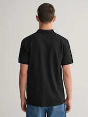 GANT Black Contrast Collar Polo Shirt - Image 2 of 7