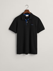 GANT Black Contrast Collar Polo Shirt - Image 5 of 7