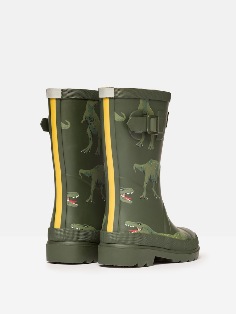 Printed Rain Boots Khaki Dinosaurs