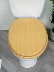 Showerdrape Brown Oxford Wooden Toilet Seat - Image 1 of 4