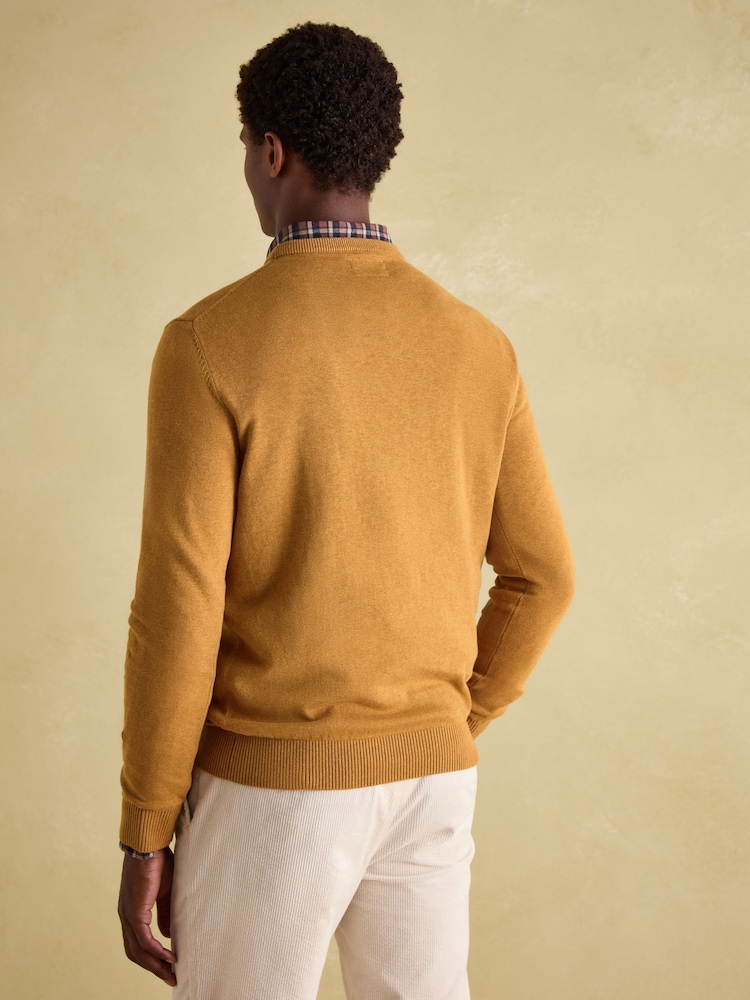 Joules Jarvis Dark Yellow Crew Neck Knitted Jumper - Image 2 of 7