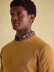 Joules Jarvis Dark Yellow Crew Neck Knitted Jumper - Image 4 of 7
