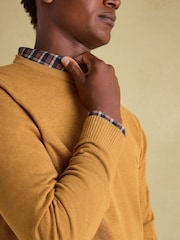 Joules Jarvis Dark Yellow Crew Neck Knitted Jumper - Image 5 of 7