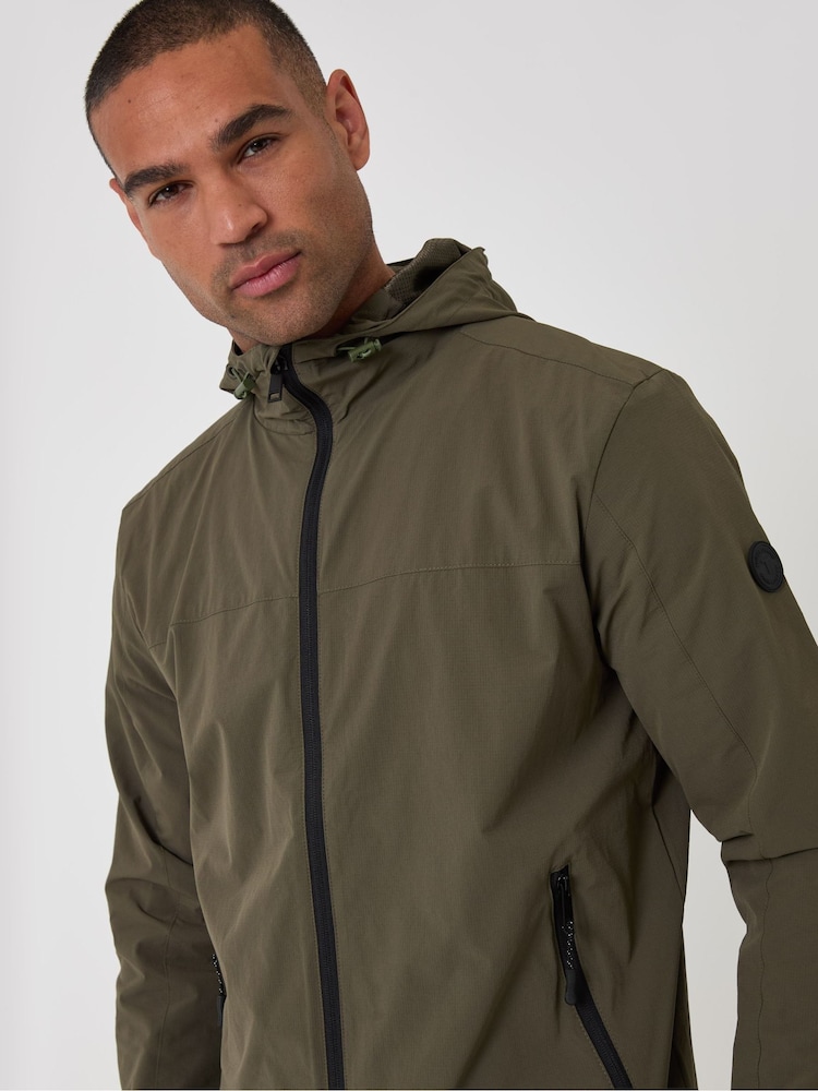 Threadbare Green Showerproof Ripstop Hooded Jacket - Image 2 of 5 Threadbare Green Showerproof Ripstop Hooded Jacket - Image 2 of 5