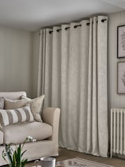 Natural Textured Fleck Eyelet Blackout/Thermal Curtains - Image 2 of 7