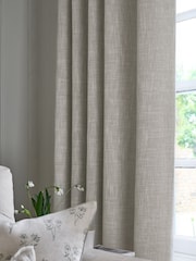 Natural Textured Fleck Eyelet Blackout/Thermal Curtains - Image 5 of 7