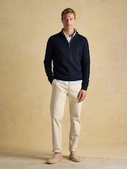Joules Hillside Navy Blue Quarter Zip Knitted Jumper - Image 3 of 6