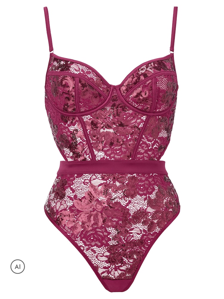 Ann Summers Bright Red Hold Me Tight Lace Body - Image 7 of 7