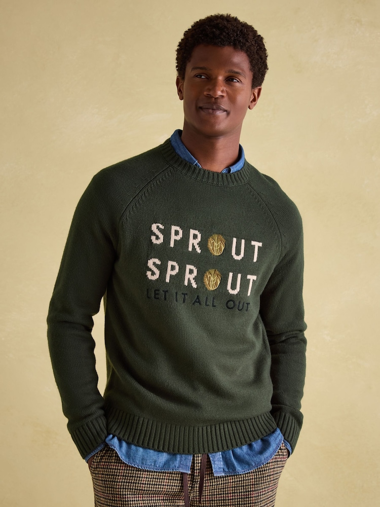 Joules Sprout, Sprout, Let It All Out Crew Neck Jumper - Image 1 of 5