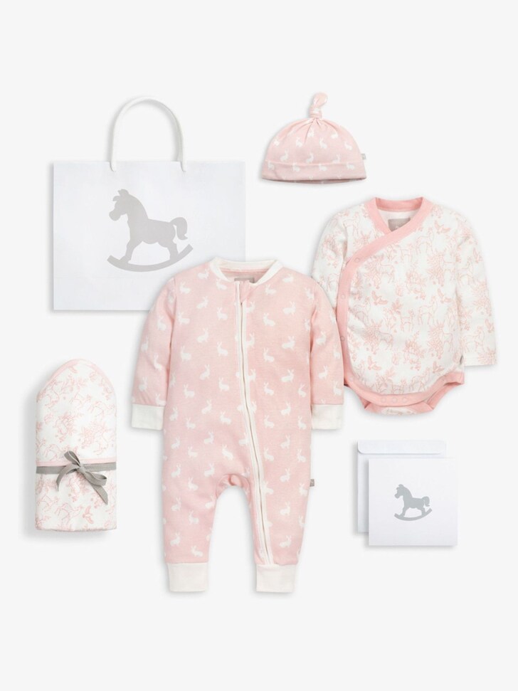 The Little Tailor White Welcome Little Baby 100% Cotton Gift Set 4 Piece