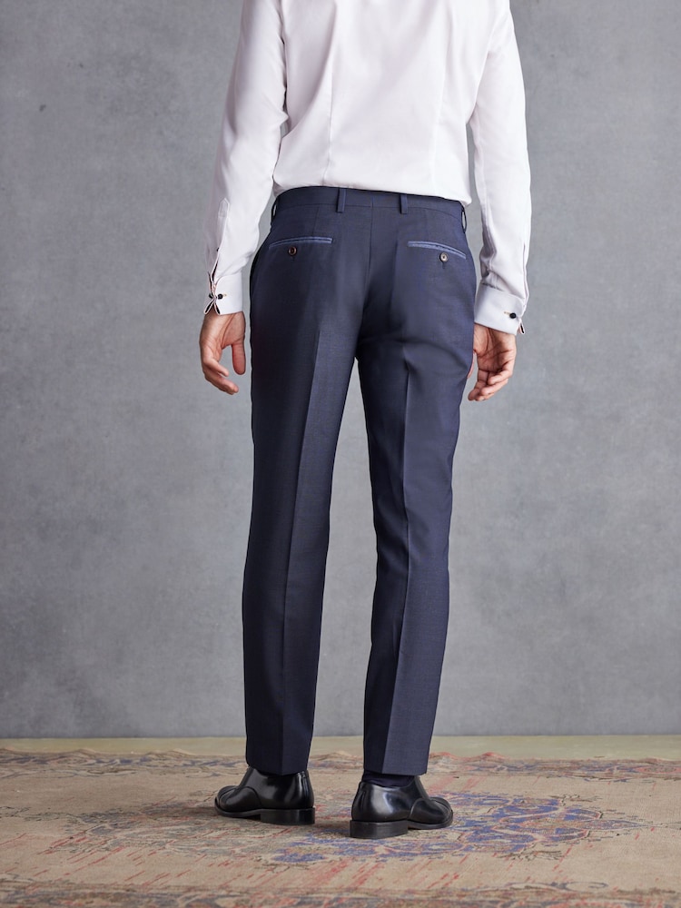 Marineblau/blau - Signature TG DI Fabio Anzug mit hohem Wollanteil und Hahnentrittmuster: Hose - Bild 2 von 11 Marineblau/blau - Signature TG DI Fabio Anzug mit hohem Wollanteil und Hahnentrittmuster: Hose - Bild 2 von 11